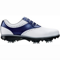 Footjoy eMerge Women's Golf Shoes - White/Navy Blue Linen